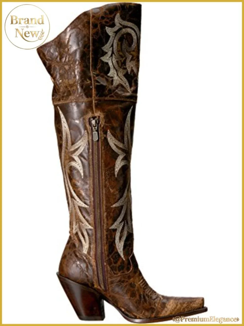 Dan Post Women's Jilted Embroidered Snip Toe Over the Knee Dress Boots